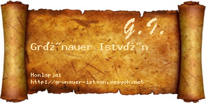 Grünauer István névjegykártya
